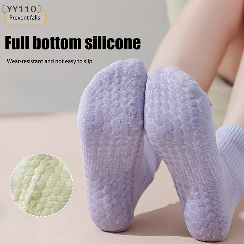 Yy1101Pair Women Anti-Slip Sock Trampoline Yoga Sock Cotton Breathable Short Socks Elasticity Sport