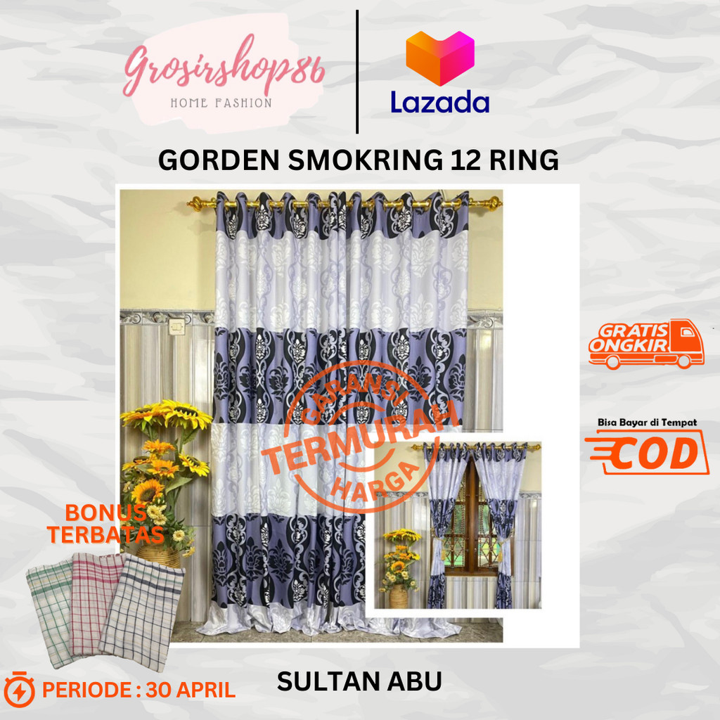 GORDEN JENDELA SMOKRING 12 RING MOTIF SULTAN ABU - GORDEN JENDELA SMOKRING POLOS - GORDEN JENDELA SM