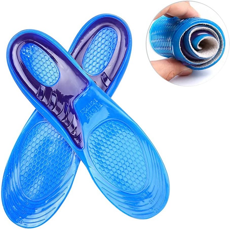 1Pair Orthotic Silicone Insoles for Shoes Sport Anti-slip Template Arch Support Insole Soft Shoe