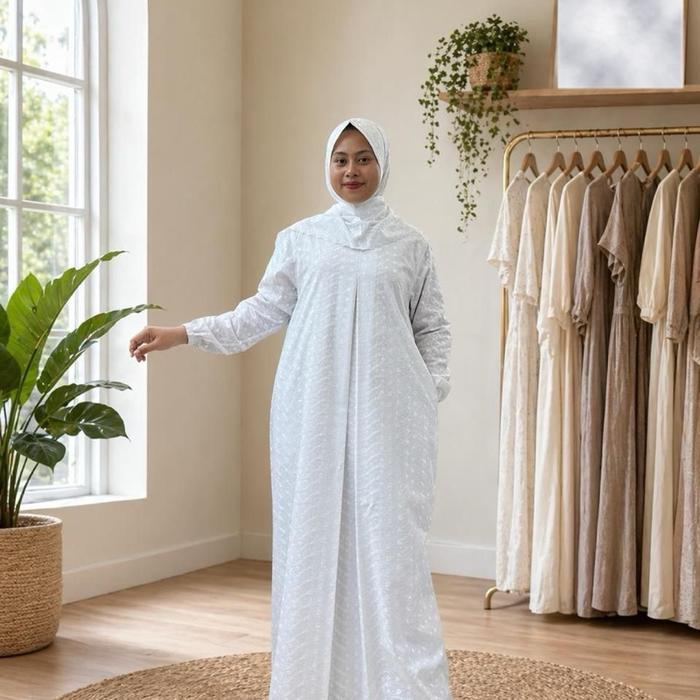 GAMIS MUTIARA KATUN PARIS/GAMIS PUTIH IBU