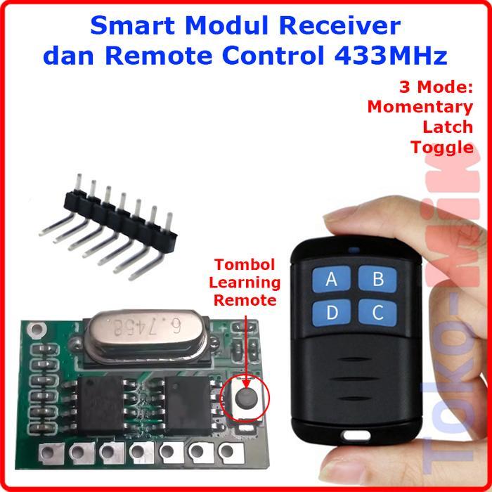DIY MODUL SMART REMOTE CONTROL MODULE TRANSMITTER DAN RECEIVER 433MHZ PROMO TERMURAH