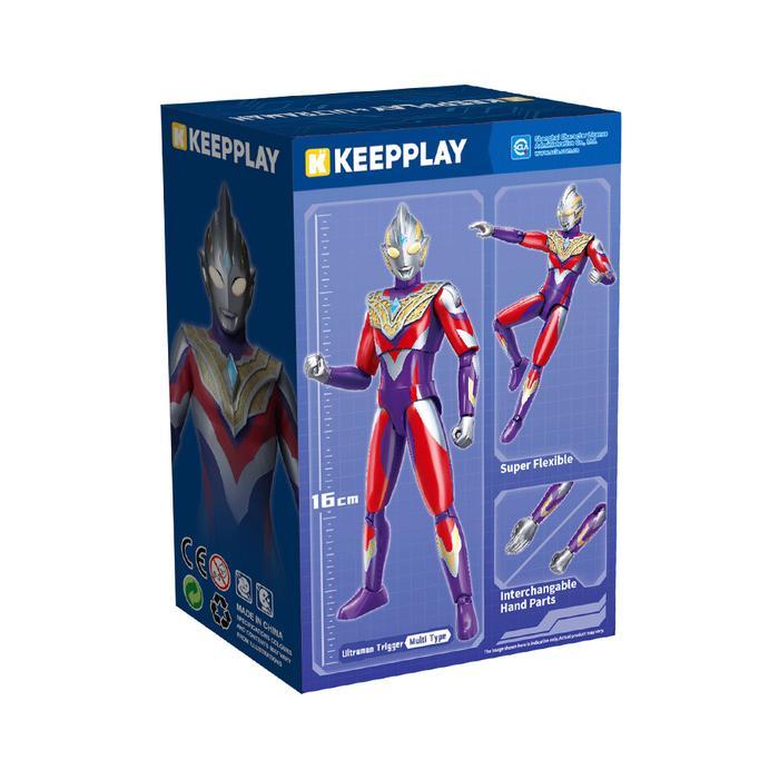 BARAKA Keepplay Series Classic 02 Action Figure Ultraman Trigger W1 - Merah/Biru Toys Kids Toy