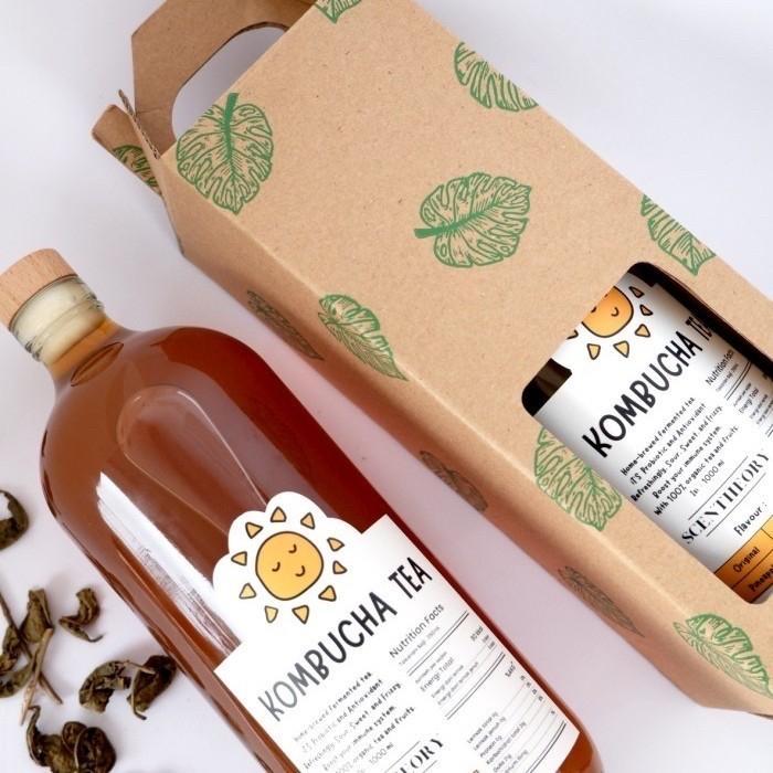Kombucha Tea Teh Kombuca 1 Liter Botol Kaca Terbaru 