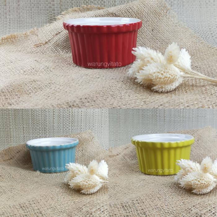 RAMEKIN WL KERAMIK PROPS MANGKOK CANTIK MOTIF GARIS RNA D1507