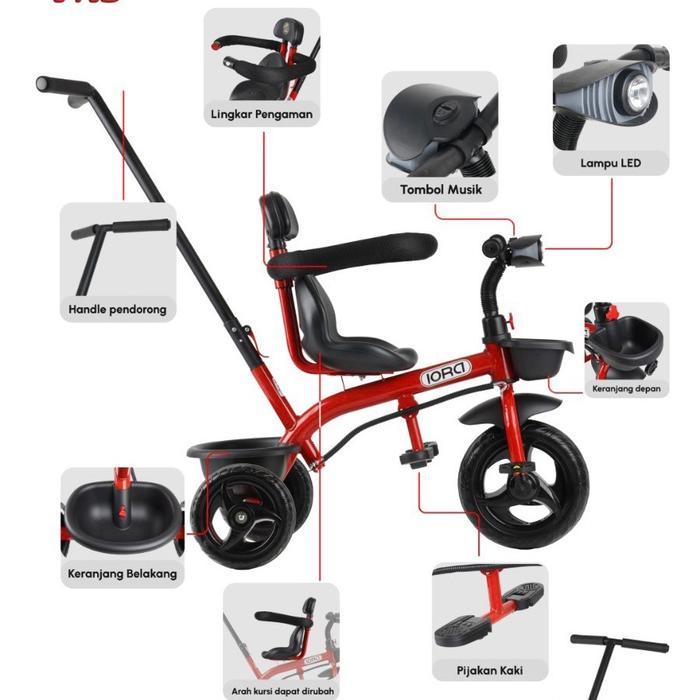 TERLARIS Sepeda Anak Roda Tiga 3 Baby Tricycle IORA PMB TC-06 TC06 Stroller Trike T27 T-27