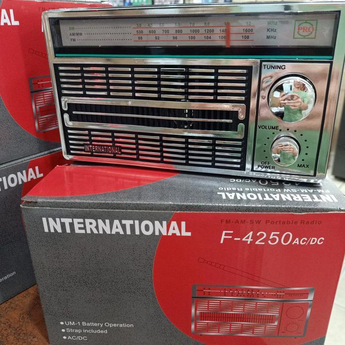 NW COD International Radio National F-4250 AC DC Original FM AM SW Portabel dengan Baterai