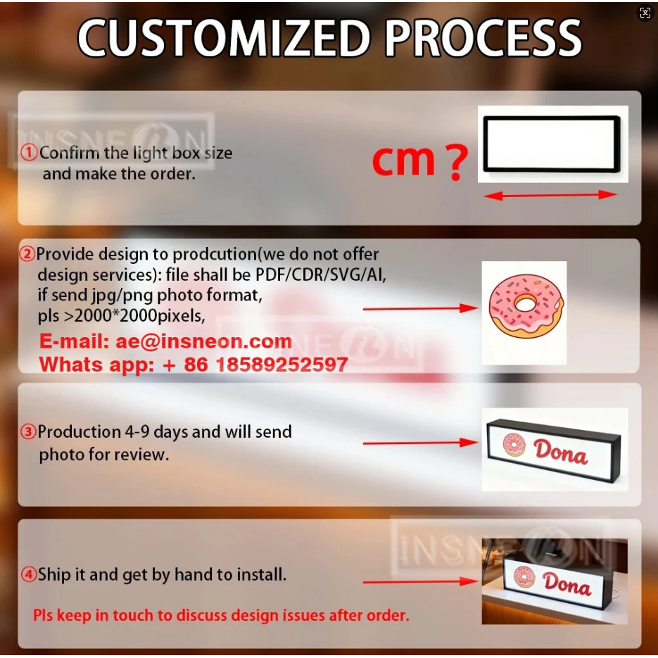 Led Sign Lighted 3d Printed Lightbox Lamp Custom Customizable Box Light Door Entrance Light Box with