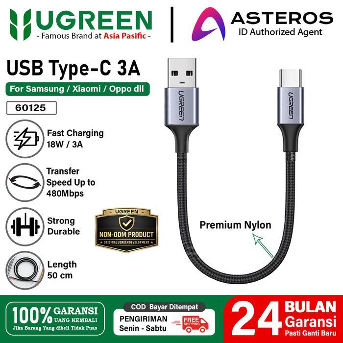 UGREEN KABEL TYPE C PENDEK KABEL POWERBANK FAST CHARGING