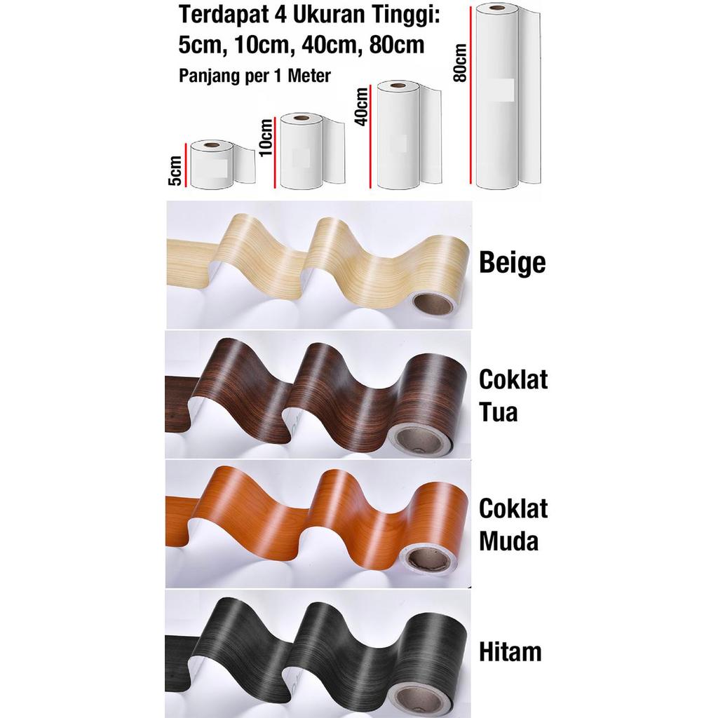 PLATO Lis Wallpaper Kayu Dinding Tempel Border Lis Stiker Tembok