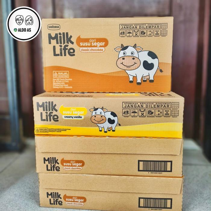 Terlaris Milk Life Susu UHT 1 Dus isi 40pcs - Susu UHT Milk life 115ml [Khusus Instan & Sameday]