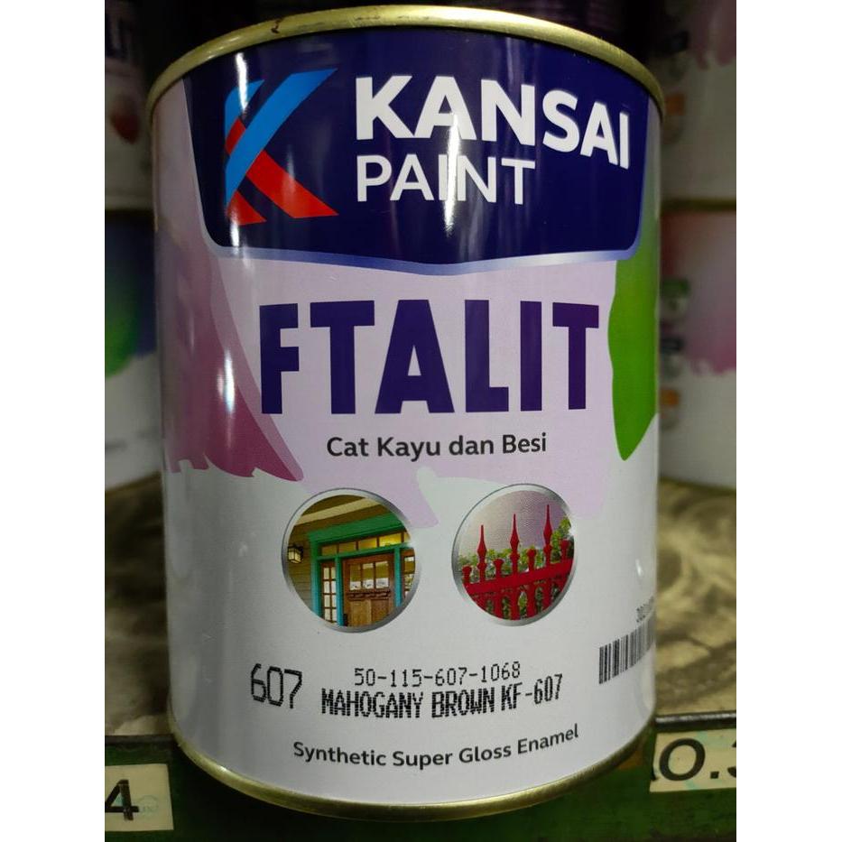 Baru Kansai Ftalit Kf-607 Mahogany Brown Cat Besi & Kayu Warna Coklat Tua
