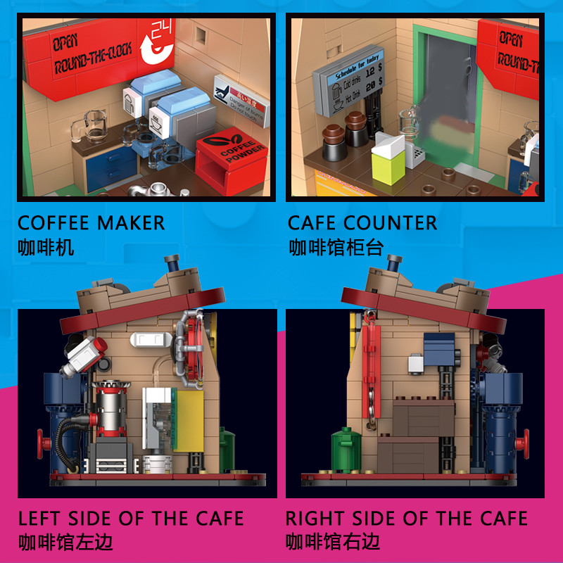  KS001 KS002 KS003 KS004 Cyber Street Corner Punk Series Puzzle Boy Chrismas Gifts Building