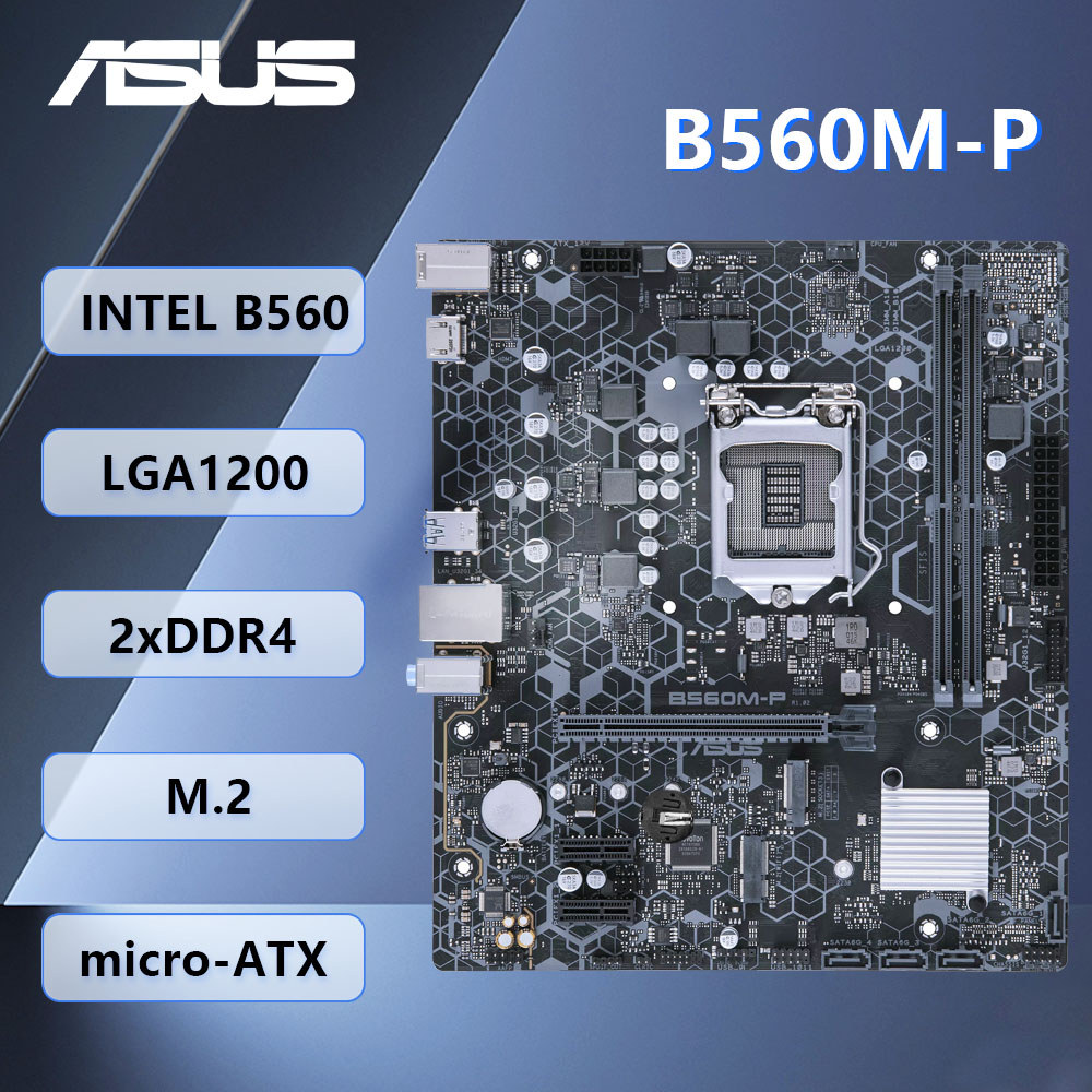 ASUS B560M-P Motherboard LGA1200 DDR4 intel B560 M.2 support Core i3-10100F Core i3-10300 Core