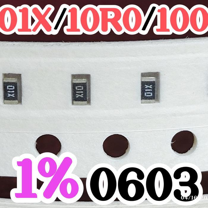 10pcs Chip resistor smd 01X 10R0 100 size 0603 1608 10ohm 10R OHM