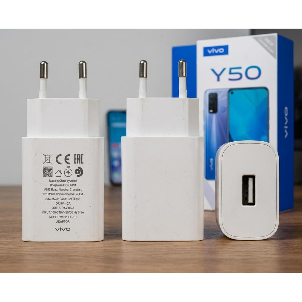 Adaptor Charger Vivo V1820C-EU Bekas Original Fast Charging 18W 9V 2A Untuk Vivo Y50
