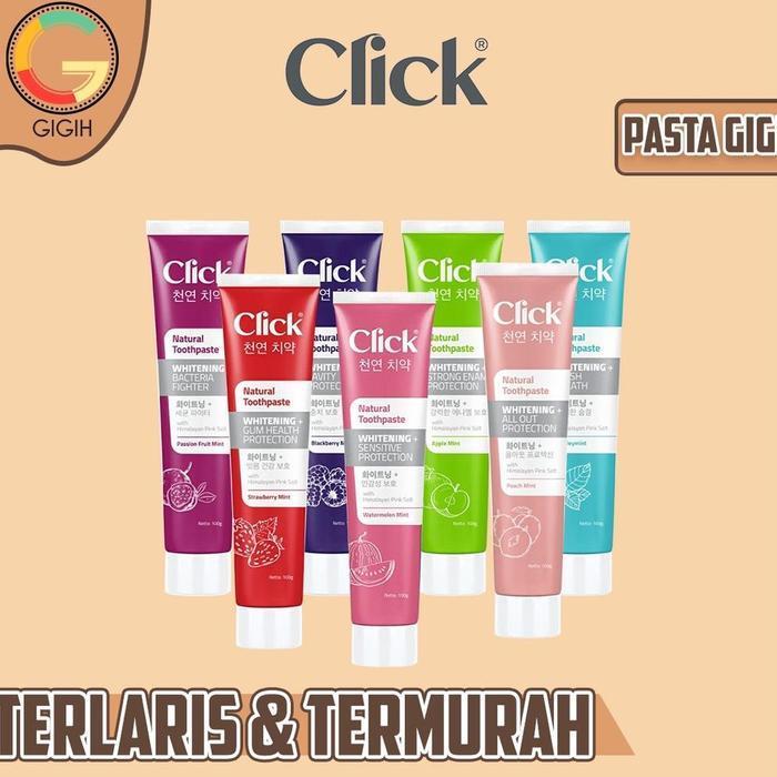 CLICK TOOTHPASTE WHITENING / ODOL PEMUTIH GIGI 100GR ALL VARIAN