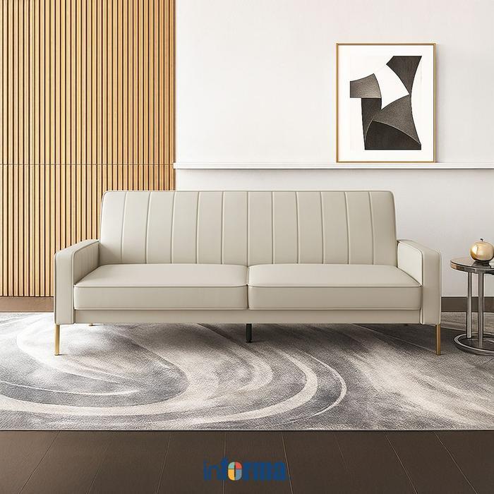 Informa Hilton Sofa Bed Kulit 2 Seater - Krem Beige Sofa Lipat Tempat Tidur Lipat Sofa Minimalis Sof