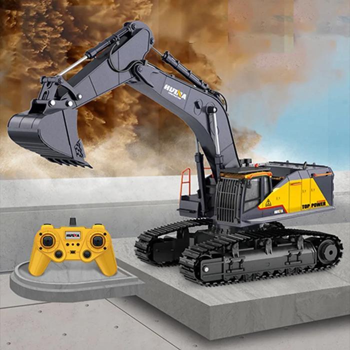 HUINA 1592 rc excavator besi diecast mainan remote alat berat backhoe