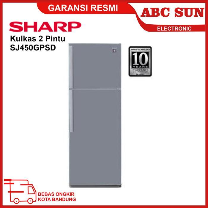 Sharp Kulkas 2 Pintu SJ450GPSD SJ-450GP-SD 352 Liter Freezer Besar Plasmacluster Ion Garansi Resmi B