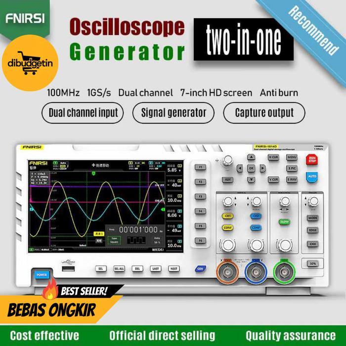 Fnirsi 1014D Digital Oscilloscope 100Mhz Dual Channel