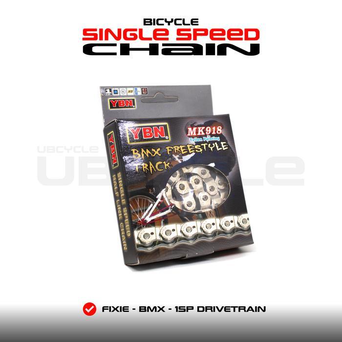 Ybn Rantai Sepeda Single Speed Ybn Mk918 Half Link Chain Bmx Fixie Compatible