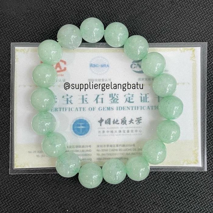 GELANG BATU GIOK hongkong bersertifikat asli jade natural stone bracelet