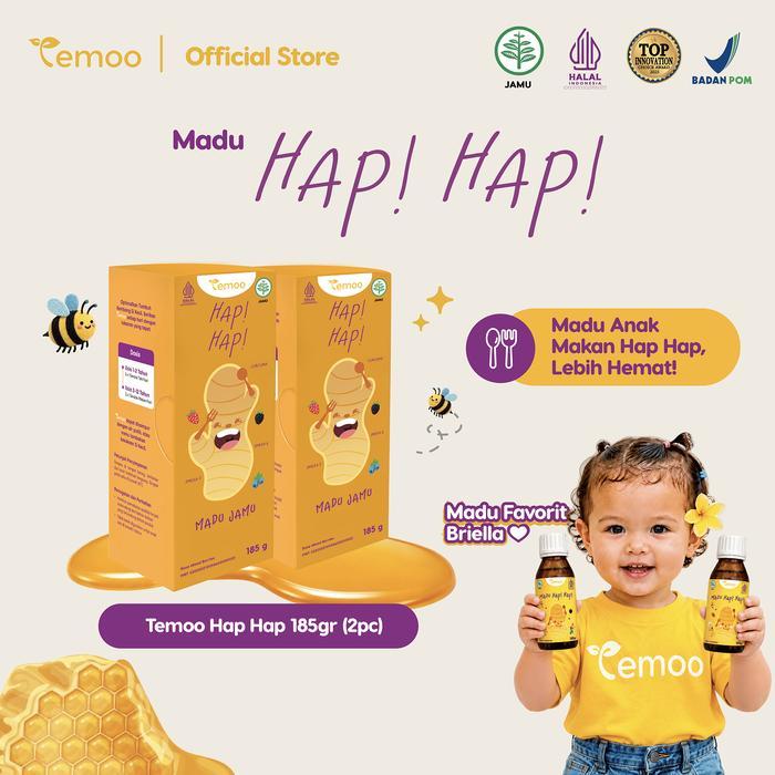 [Guncang 9.9] Paket Gemoy B - Temoo Hap Hap Madu Suplemen Herbal [Set 2X 185 Gr] - Nutrisi Madu Anak