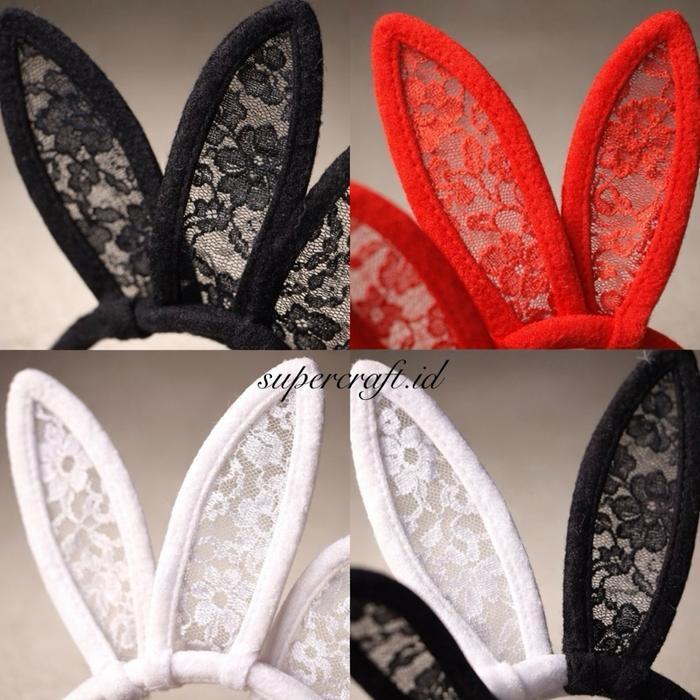 Bando Kelinci Lace Bando Halloween Kostum Halloween Bando Bunny Halloween Cosplay Halloween Bando