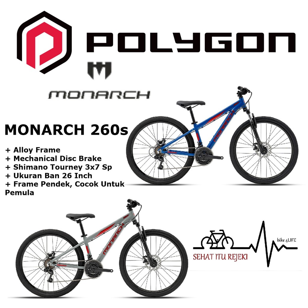 SEPEDA MTB (POLYGON) MONARCH 260s ALLOY FRAME 26 Inch 3x7 Sp
