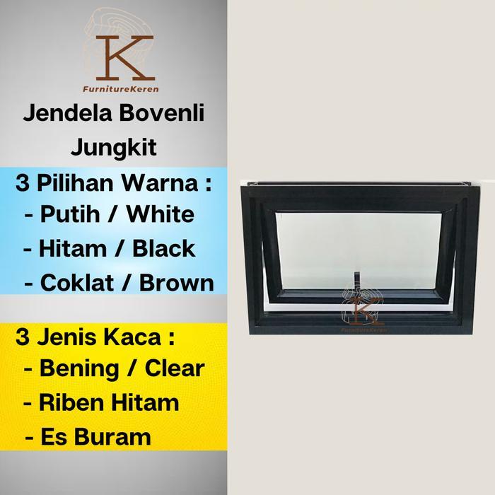 Jendela Bovenli Aluminium 80 X 40 Jungkit / Jendela Boven Bouven Aluminium 80X40 / Jendela Kaca /