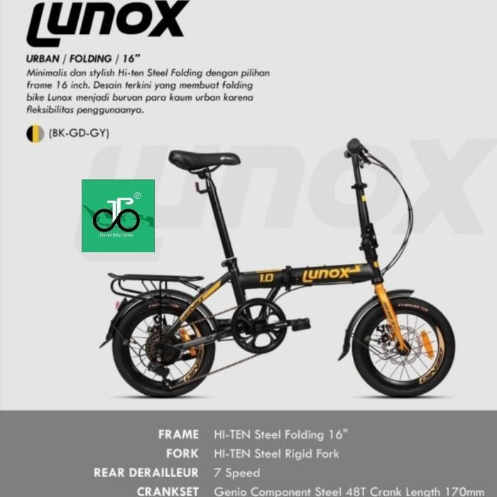 sepeda lipat genio lunox 16" TERBARU