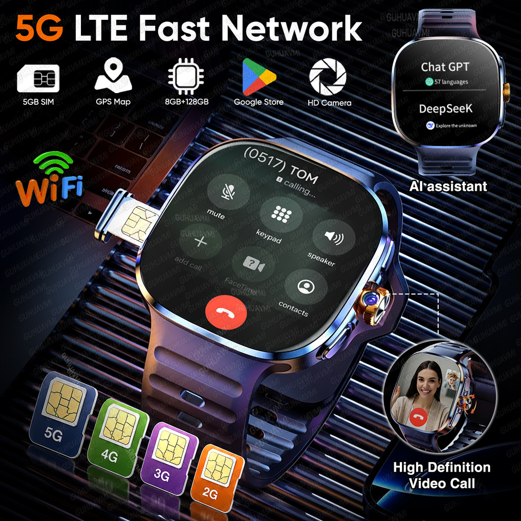 2026 New 4G/5G SIM Card Smartwatch 128GB Memory 1000W HD Camera Video Call Global Version APP