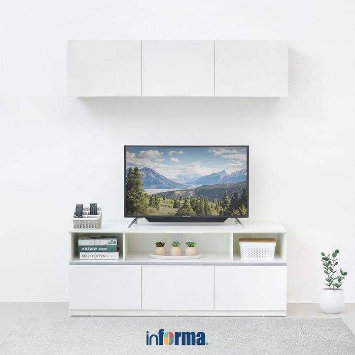 Informa Finn Set Lemari TV Modular Dengan Kabinet Dinding - Putih Cabinet TV Stand Meja TV Rak TV