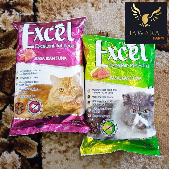 EXCEL Makanan Kucing Dewasa 500 gram Rasa Tuna & Salmon Berkualitas Tinggi dari Japfa Nutrisi
