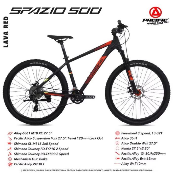 Sepeda Gunung MTB 27.5 Pacific Spazio 500 - Lava Red