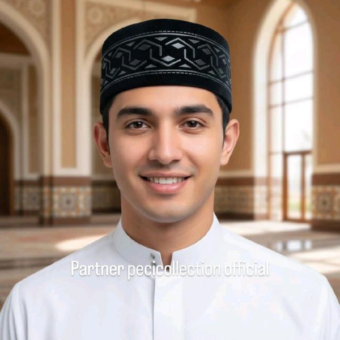 ASLI Peci Kopyah Songkok Hitam Nasional Motif 3D Premium Peci Kopiah Songkok Nasional Hitam dengan