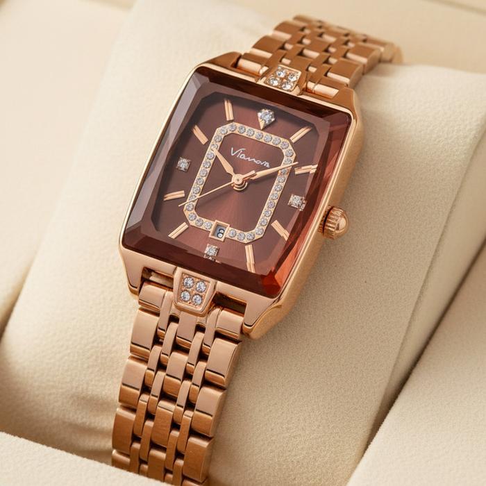 Vianova - Jam Tangan Wanita Elegan Quartz Kecil Original Anti Air 1237 Kaca Mineral Jam Tangan Cewek