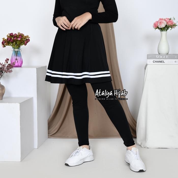 Atalya Hijab - Celana Legging Rok List Olahraga Ternyaman Viral Atalya Pakaian Sporty Lari Bersepeda