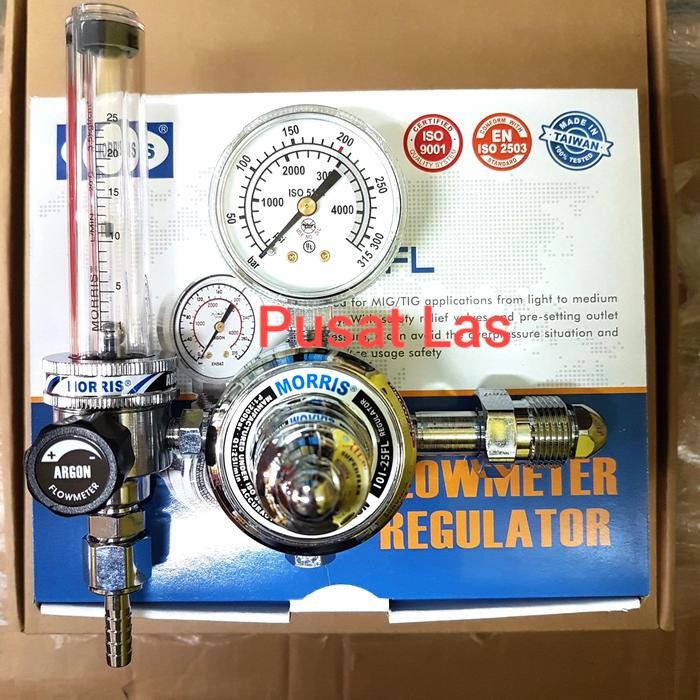 REGULATOR ARGON 101-25FL-AR FLOWMETER ARGON 101 25FL AR MORRIS ASLI ORIGINAL