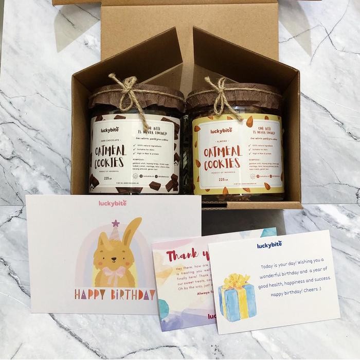 dvb6 Birthday Hampers / Hampers Ulang Tahun - Cookies 2 Jar + Greeting Card