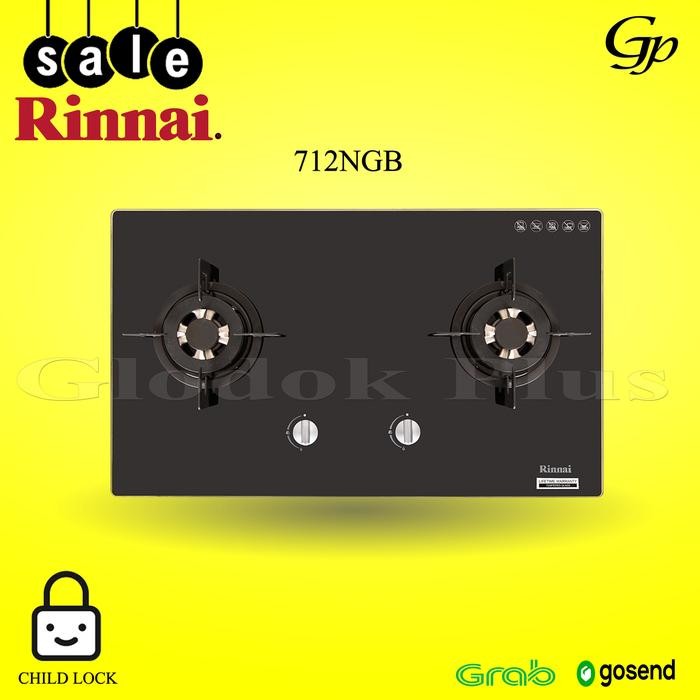 Rinnai RB712NGB Kompor tanam RB 712N GB rinai RB 712 N GB 2 tungku