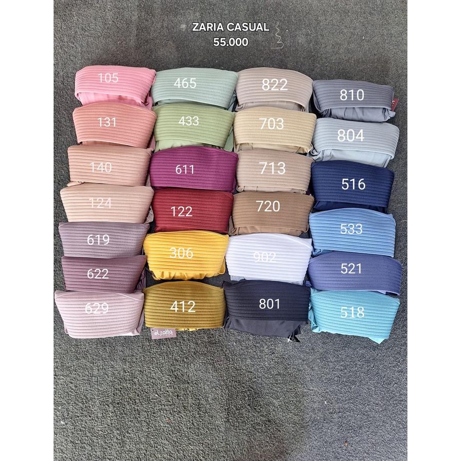 tvkj- Best Seller  Bergo Elzatta Zaria Casual Jilbab Sekolah Instan Ready Warna Lengkap