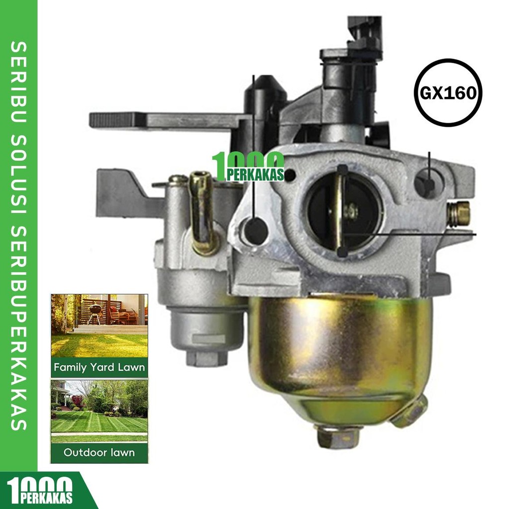 Carburator Assy Engine 168F GX160 AJ40 1P / Karburator 2 Tabung / Genset Mesin Generator / Pompa Air