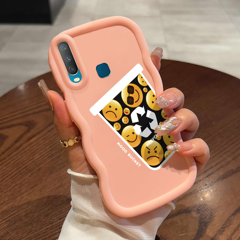 Casing Untuk VIVO Y12 Y12i Y15 Y17 Y3 Y3s 2020 Case Casing Cangkir tas emosi pola HP Cesing lunak Si