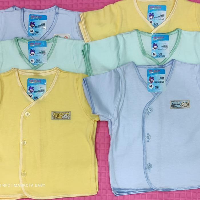 Baju bayi pendek polos warna boboho/SNI/kaos katun/
