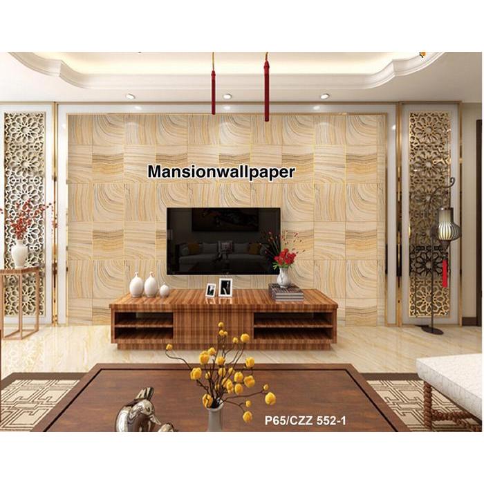 Wallpaper Dinding Premium Motif Batu Marmer Granit Cream Putih