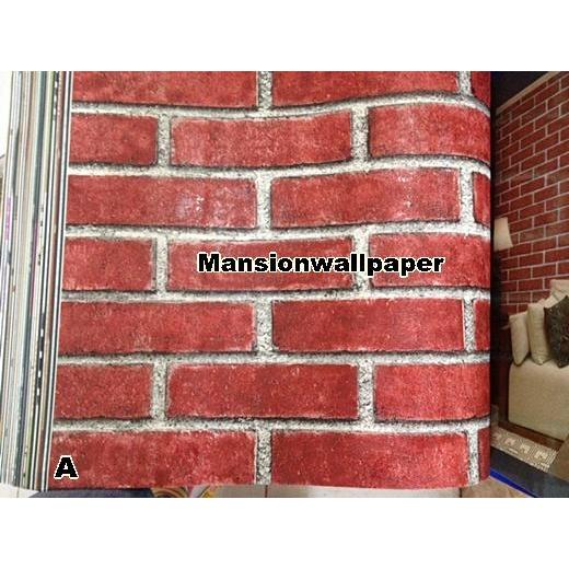 Wallpaper Dinding Bata Merah / Coklat
