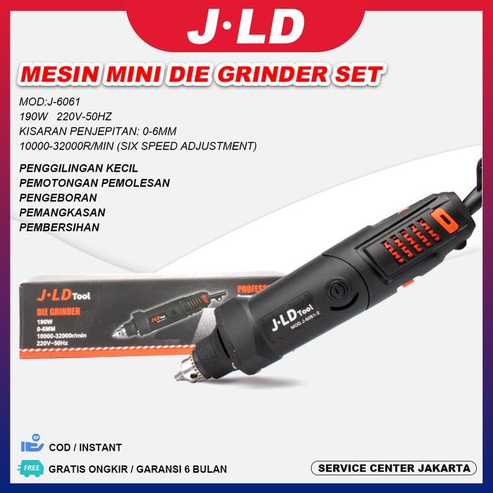 kencana JLD Mini Die Grinder Bor Tuner Turner Listrik - Alat Ukir Kayu, Amplas, Pemotong - Karet,