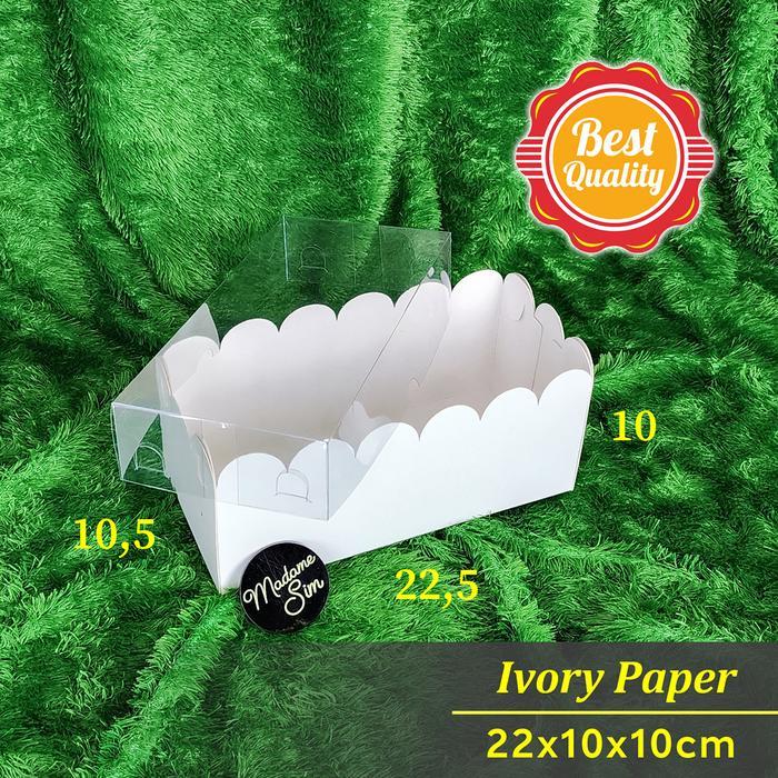 Box Mika Putih - Dos Kue Kering Laminasi - Kotak Dessert 22X10X10