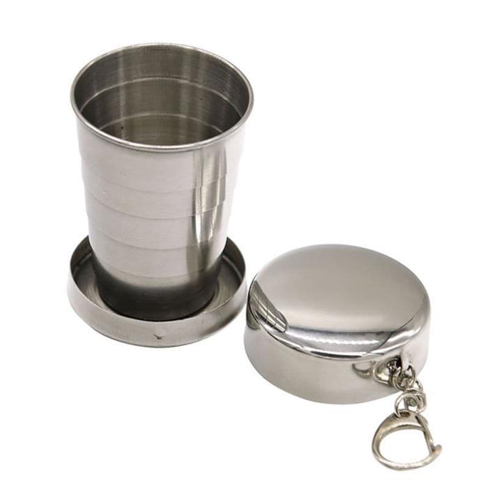Gelas lipat / gelas camping stainless steel 140 ml